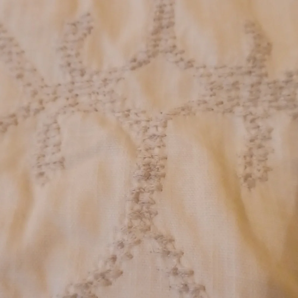 Restoration Hardware ivory tan embroidered cotton standard pillow sham RH